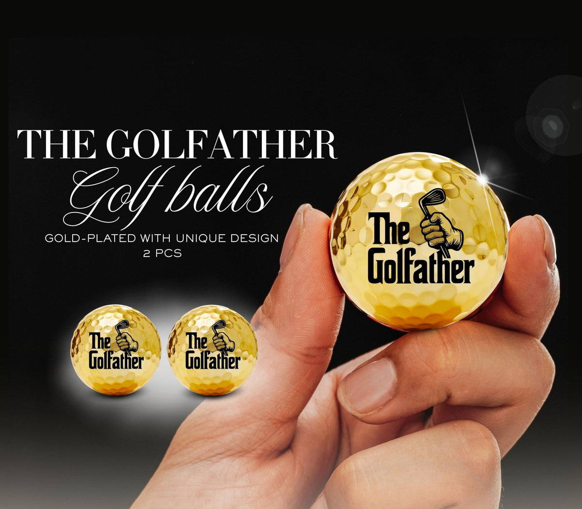 CybGene Godfather wooden tees laser-engraved LET’S PAR-TEE for stylish tee-offs.