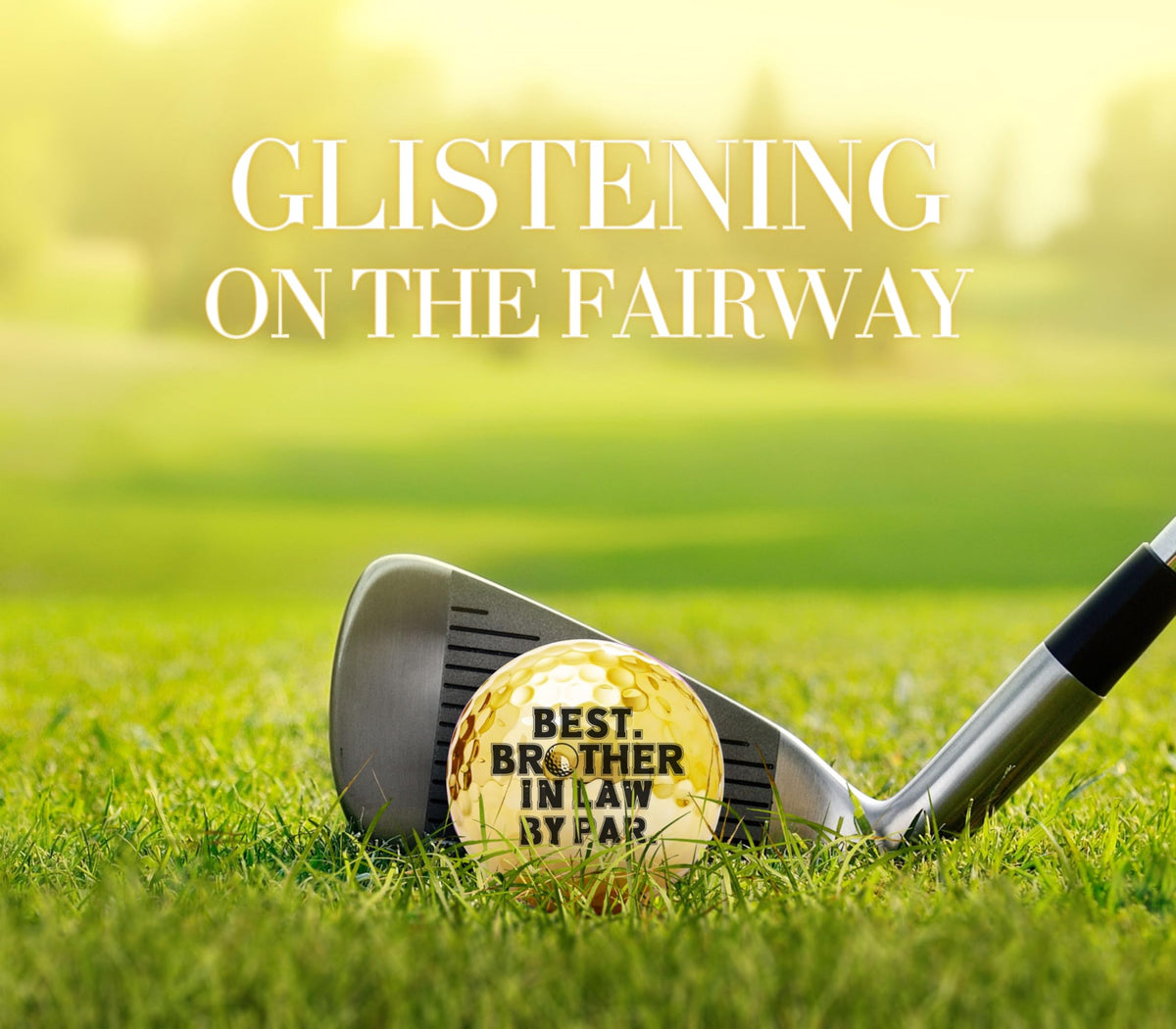 CybGene gold-colored golf balls on green designed to stand out
