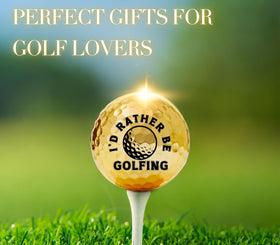 CybGene gold-colored golf balls stacked to show premium design