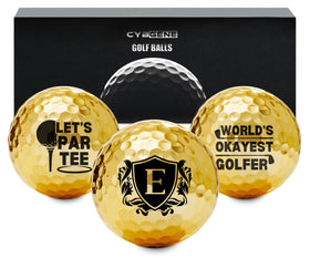 CybGene gold golf ball with luxurious finish for standout on the course.