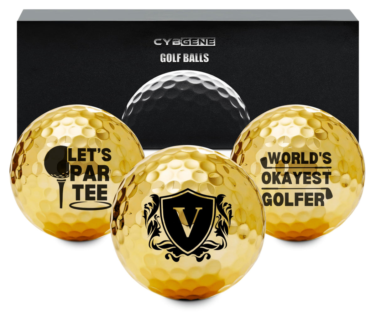 CybGene gold golf ball with luxury finish for standout on-course appeal.