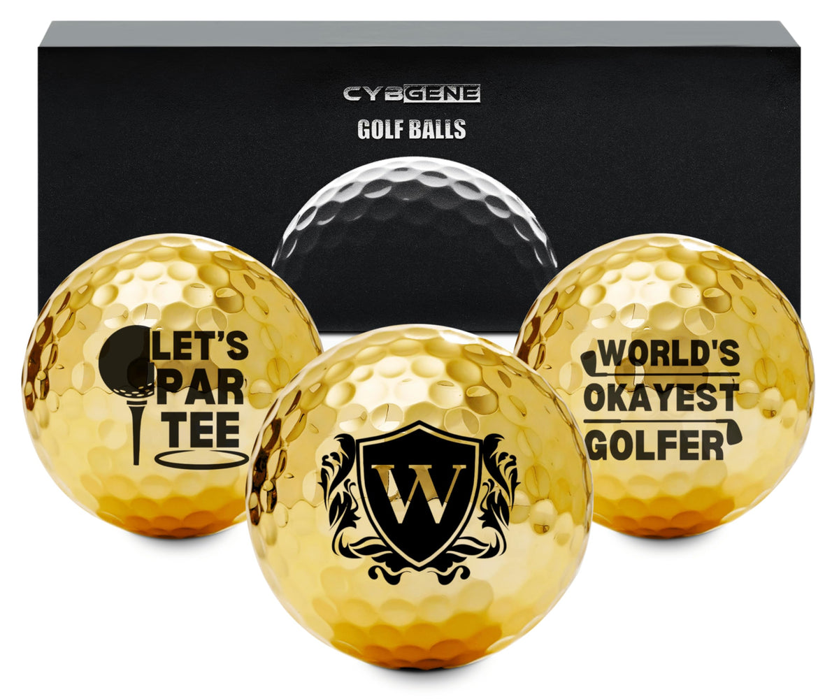 CybGene gold golf ball with premium finish for a standout on the course.