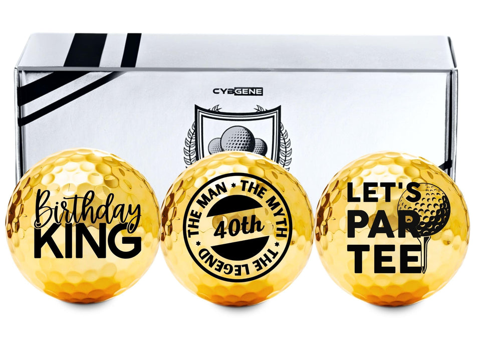 CybGene gold golf balls outer layer showcase premium look on the course