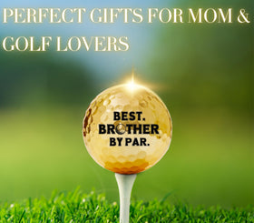 CybGene gold golf balls packaging display emphasizes premium gifting appeal.