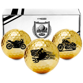 CybGene gold golf balls set of 3 with premium on course look