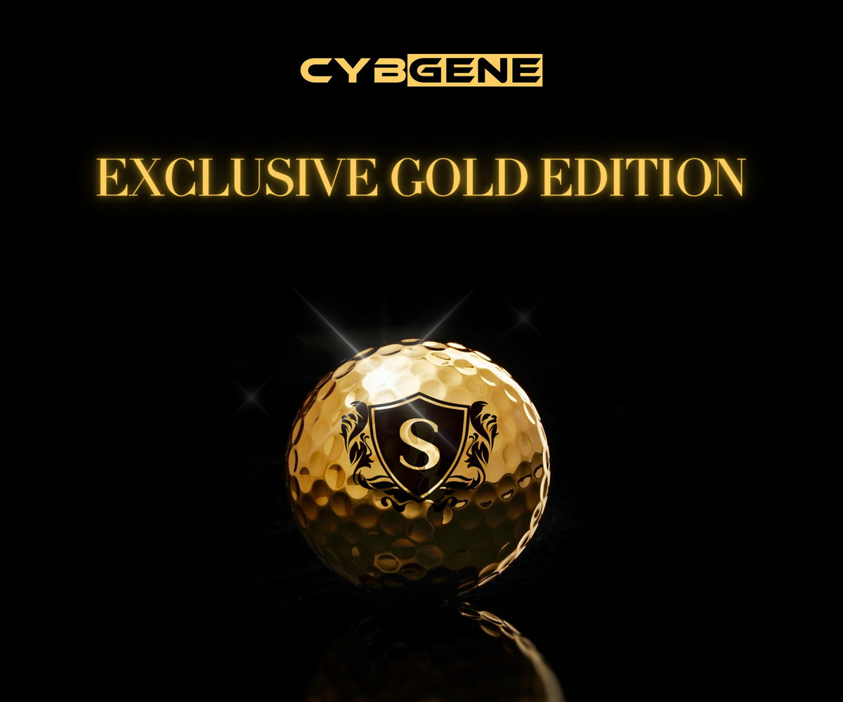 CybGene gold golf balls feature two layer construction for durable performance.