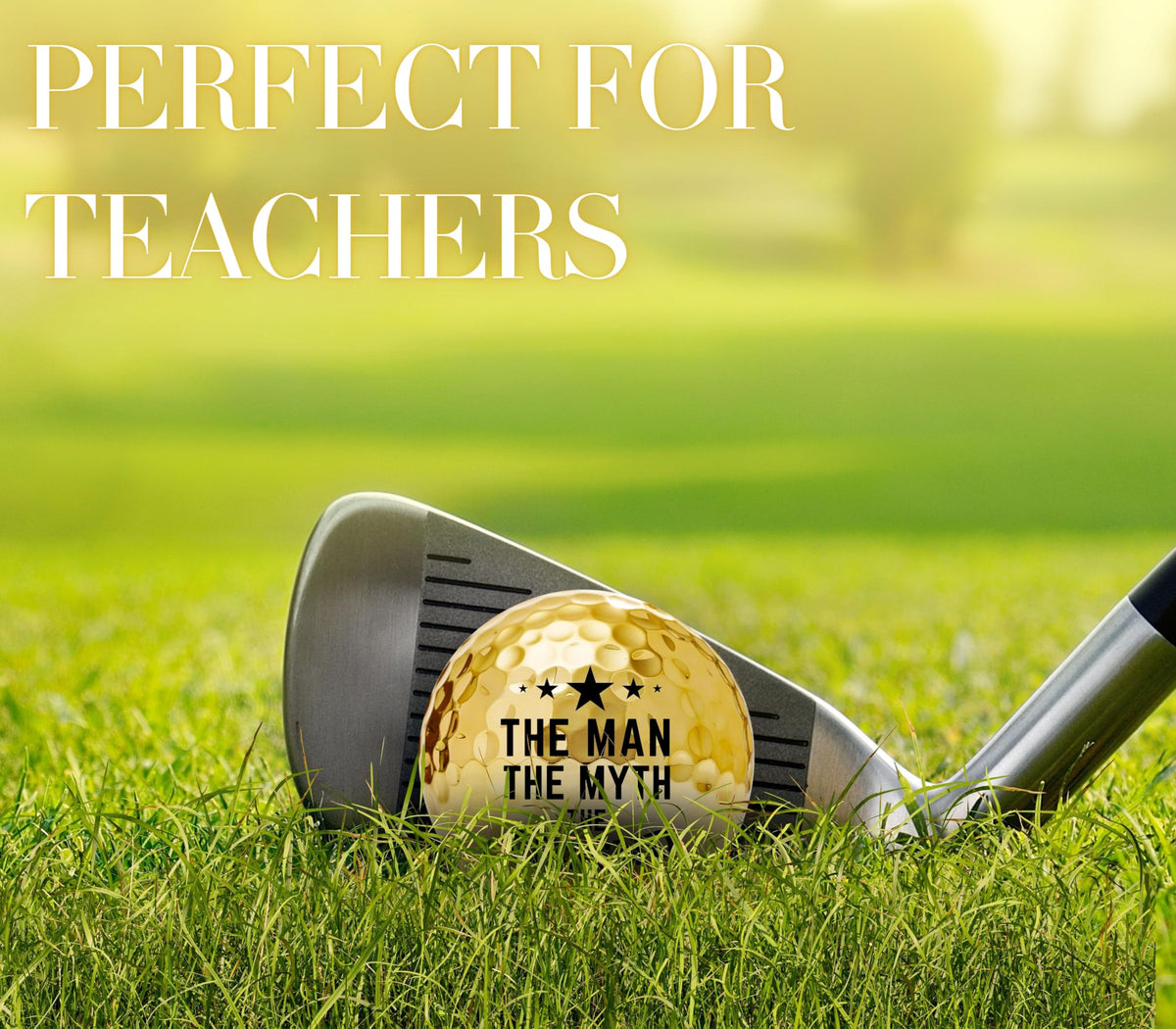 CybGene gold-pattern golf balls used on the course or in practice.