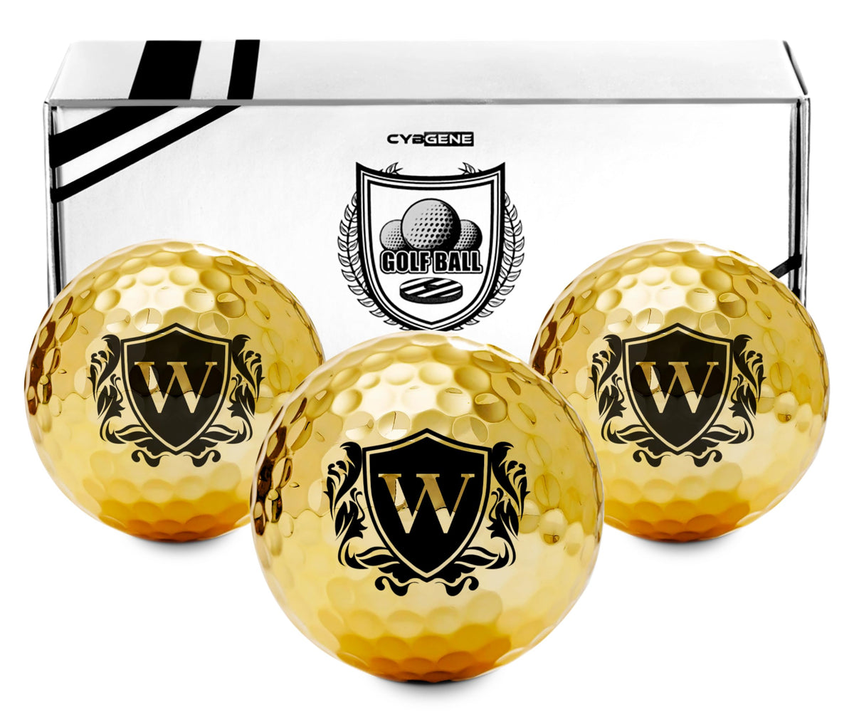CybGene gold personalized golf ball outer layer for premium on-course look