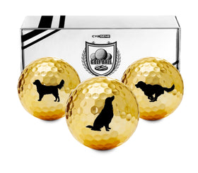 CybGene golden retriever pattern golf balls for dog lovers and golfers.