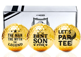 CybGene golf balls with gold design enhance course presence and gift appeal.