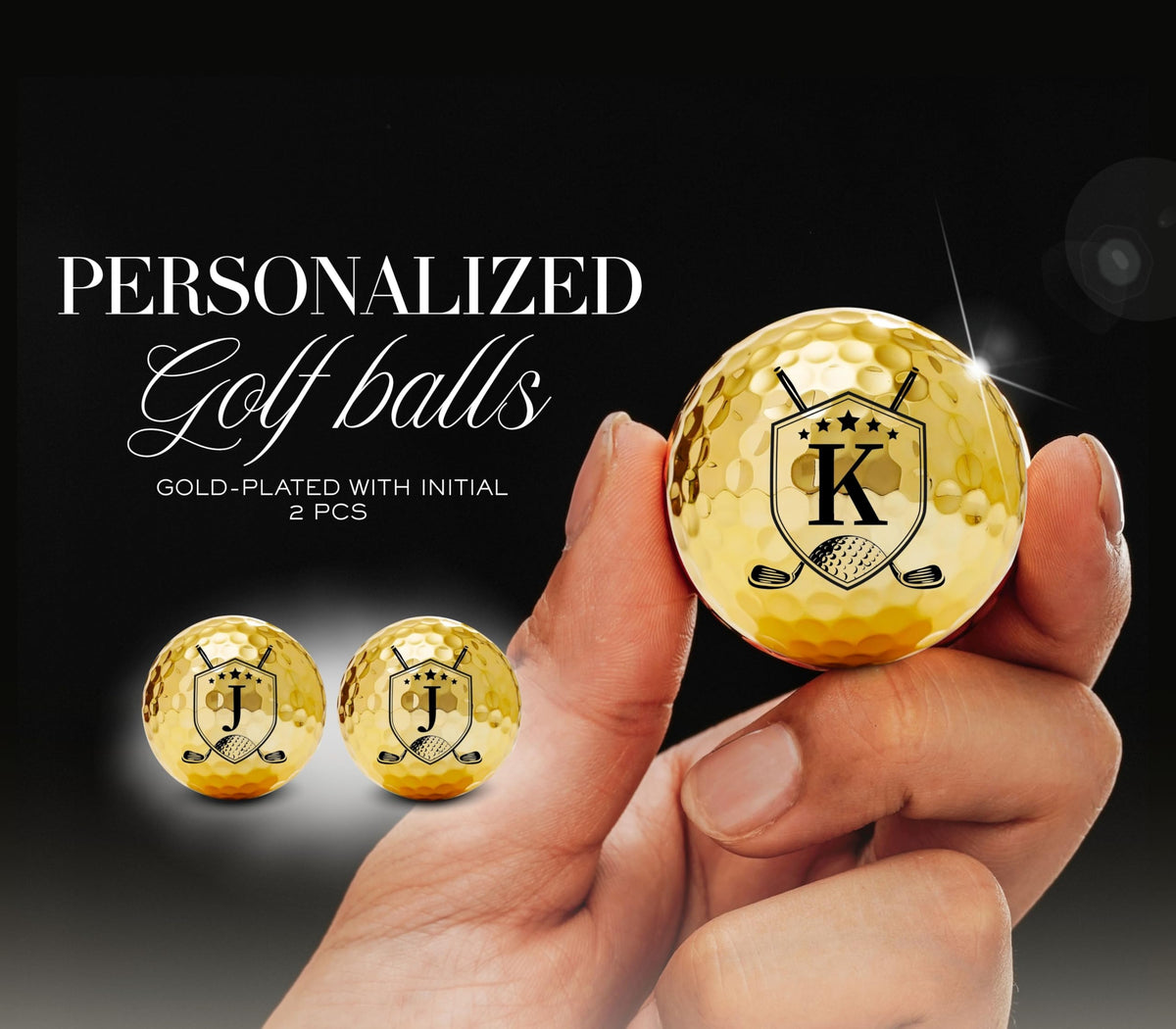 CybGene golf balls gold-plated for brilliance and durability on every swing.