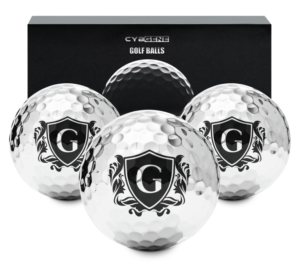 CybGene golf balls feature a radiant silver outer layer for a premium, eye-catching on-course look.