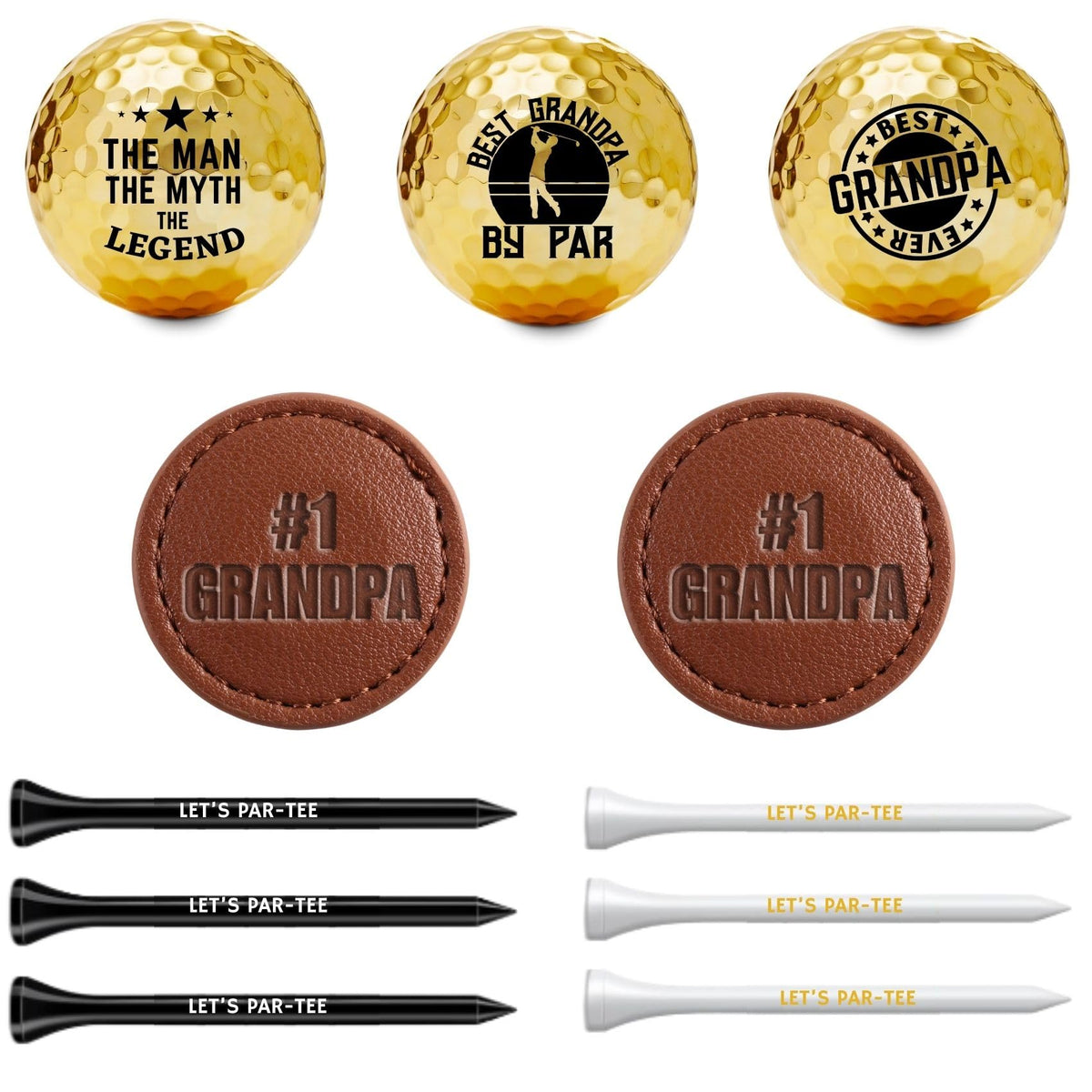 CybGene grandpa golf balls with multiple designs for a personalized round