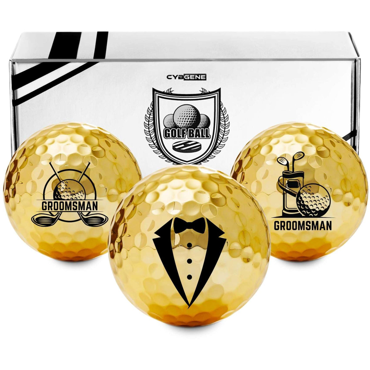 CybGene groomsman golf balls with pattern design enhance gift appeal.