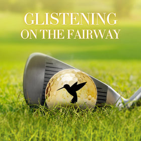 CybGene hummingbird silhouette on a golf ball adds elegant, nature-inspired flair to your round.