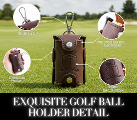 CybGene leather ball pouch closeup emphasizes hand-stitched craftsmanship