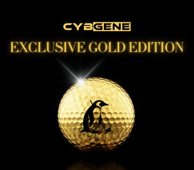 CybGene penguin golf balls with gift-ready packaging.