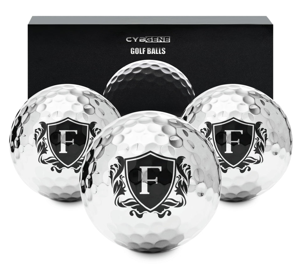 CybGene personalized silver golf ball with initials for a refined on-course look.