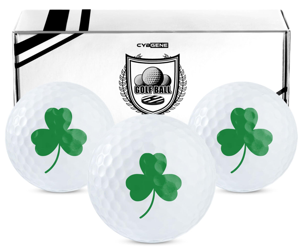 CybGene personalized golf balls 3-pack front view, vibrant colors ideal for gifts.