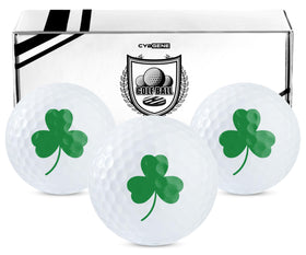 CybGene personalized golf balls 3-pack front view, vibrant colors ideal for gifts.