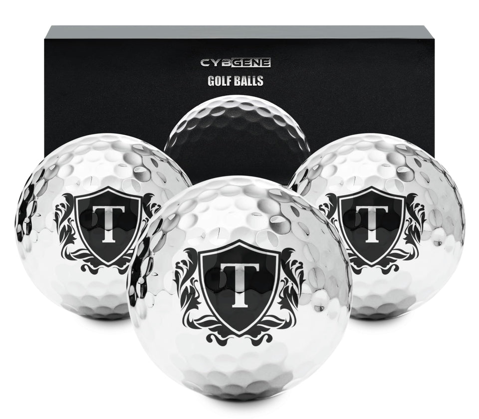 CybGene personalized golf balls with radiant silver coating for on-course sophistication.