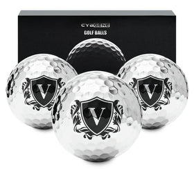 CybGene personalized golf balls with silver design for premium on-course presence.