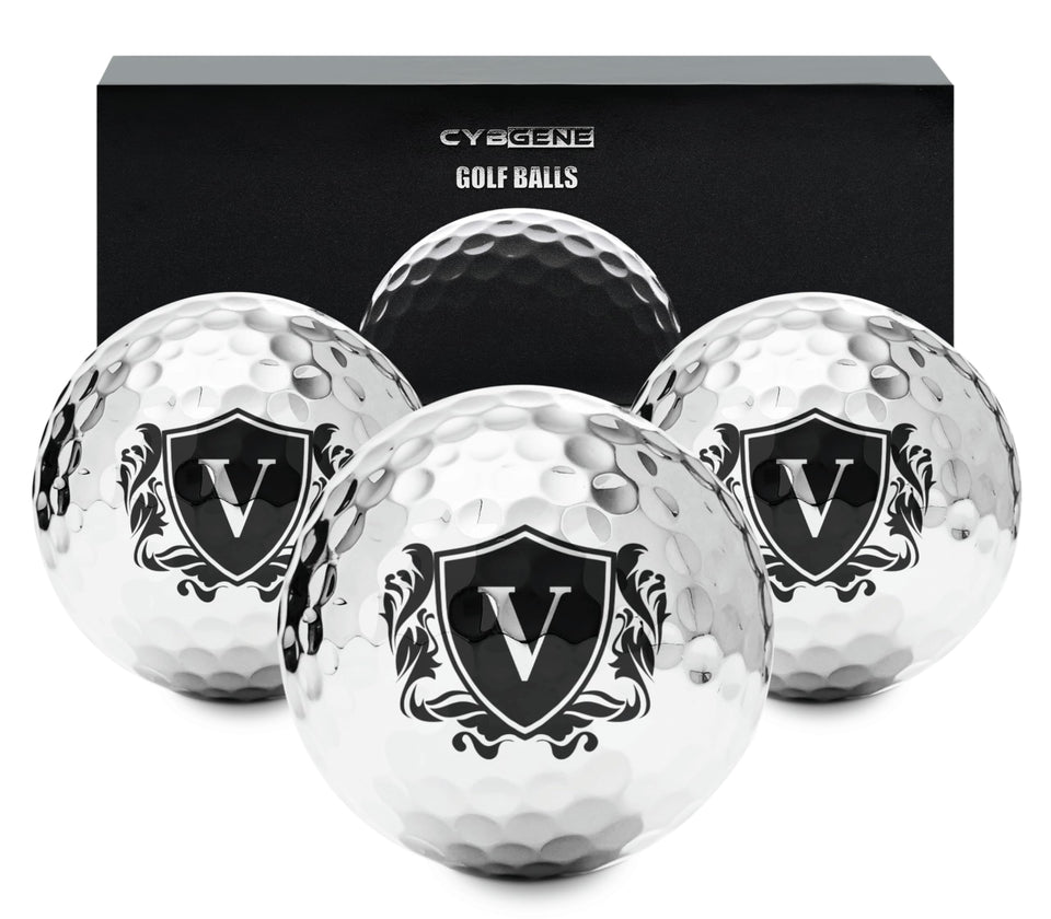 CybGene personalized golf balls with silver design for premium on-course presence.