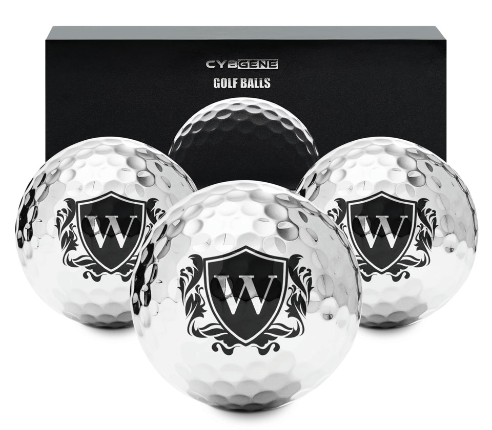 CybGene personalized golf ball with a silver finish stands out and aids easy ball identification.
