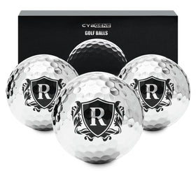 CybGene personalized golf balls with silver front view for on-course style