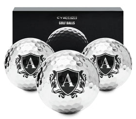 CybGene personalized silver golf ball front view for standout style on course
