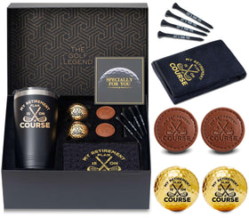 CybGene retirement gift set bottle tumbler with gold monogram for stylish on-the-go hydration.