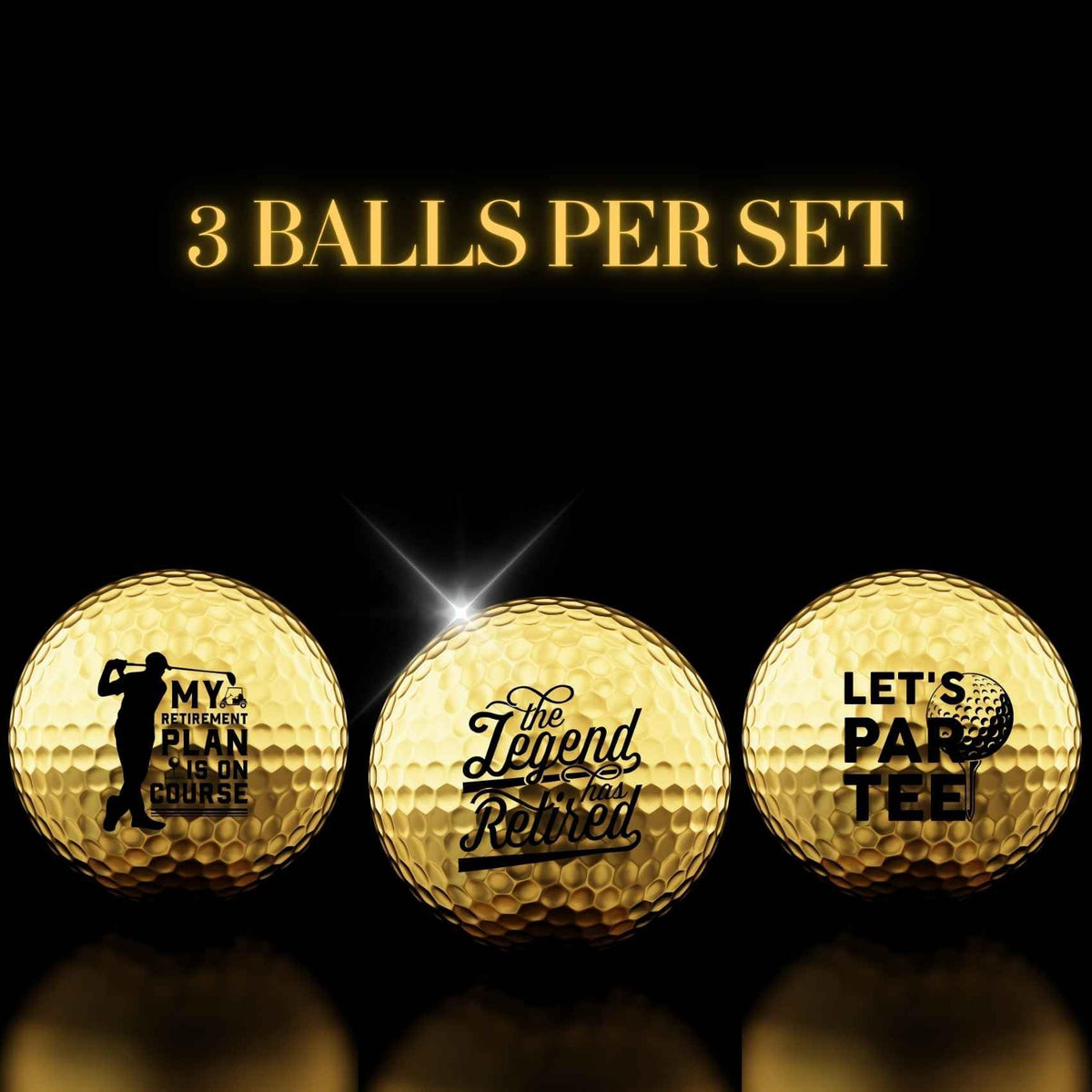 CybGene retirement golf balls with durable prints and varied patterns for on-course use