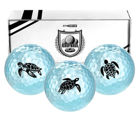 CybGene Sea Turtle golf balls blue with varied designs for distinctive play