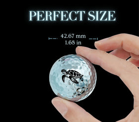 CybGene Sea Turtle golf ball blue logo print shows durable branding on each ball
