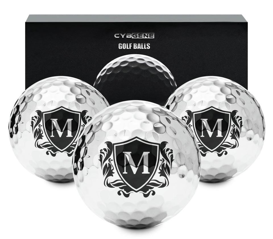 CybGene silver design golf ball adds elegant flair on the course.