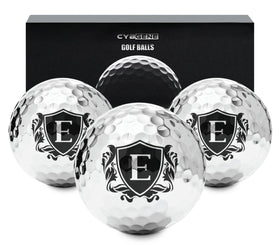 CybGene silver golf ball front view highlighting radiant finish and premium feel