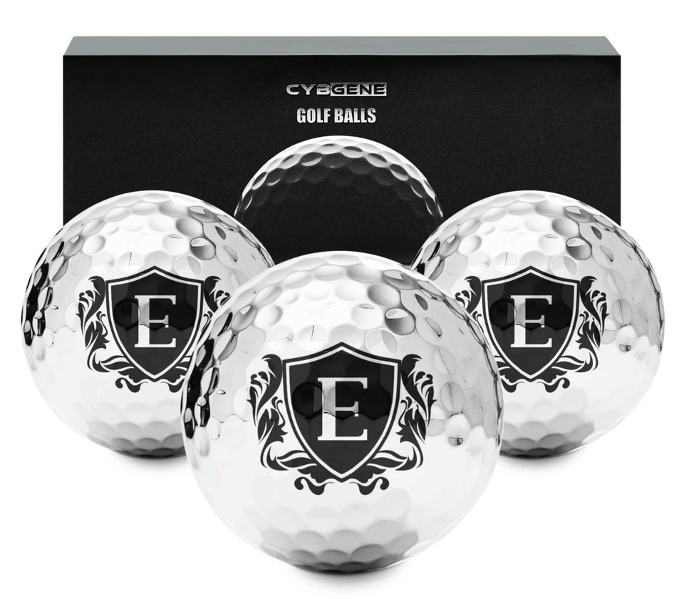 CybGene silver golf ball front view highlighting radiant finish and premium feel