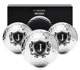 CybGene silver golf ball on course with premium electroplated finish for a bold look