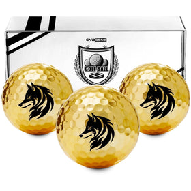 CybGene Wolf Gifts golf ball design 1 with bold wolf motif for golf lovers