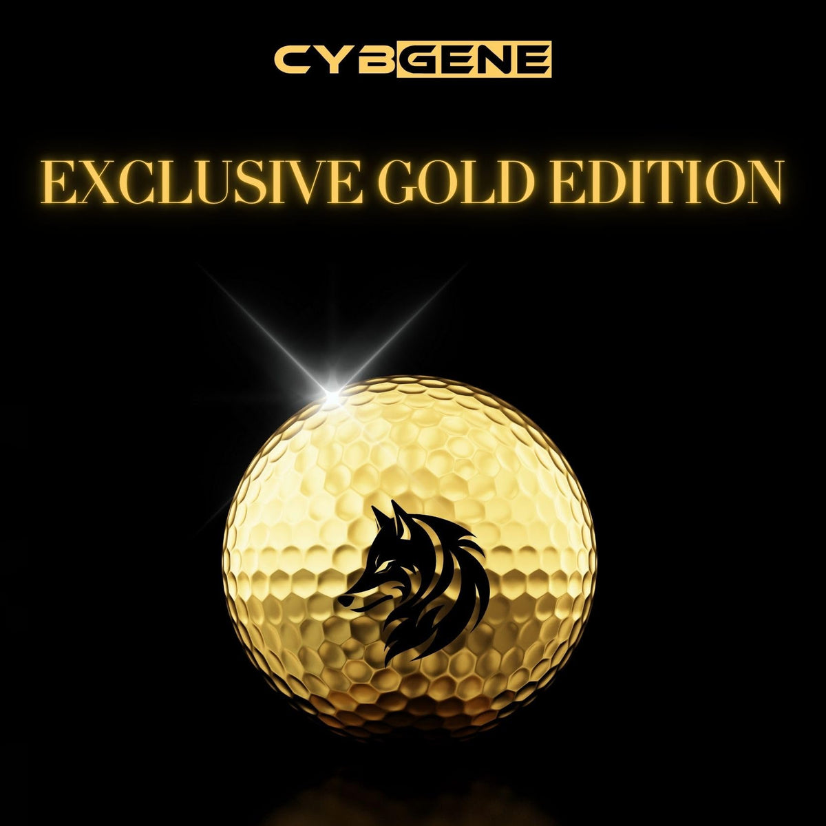 CybGene Wolf Gifts golf ball design 2 playful wolf artwork on ball