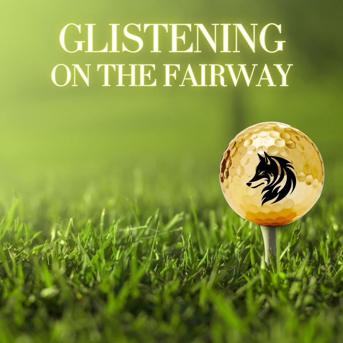 CybGene Wolf Gifts golf ball design 5 high-contrast wolf imagery for golfers