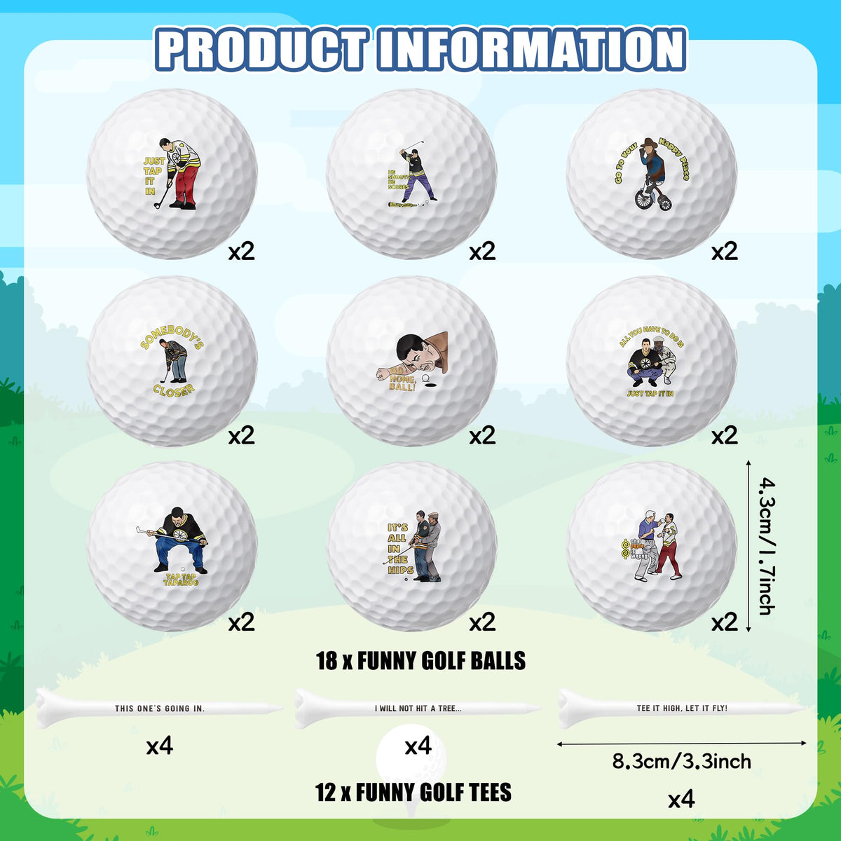 CYjorkbgg six tees for reliable setup during practice