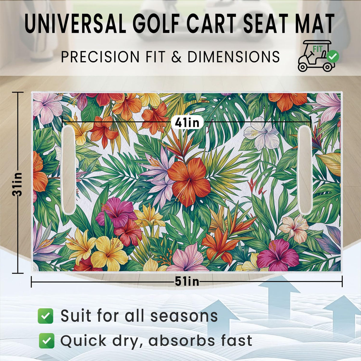 Cylanta seat cover with armrest holes installs tool-free for quick setup.