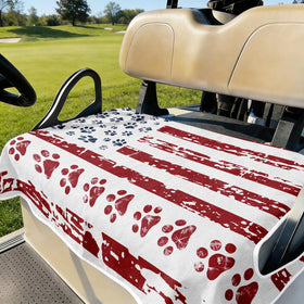 Cylanta Independence Day gift idea for a golf cart with flag stripes.
