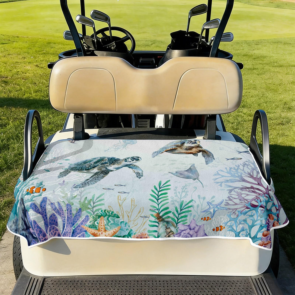 Cylanta Ocean Quilt seat cover provides warmth and seat protection on sunny days.