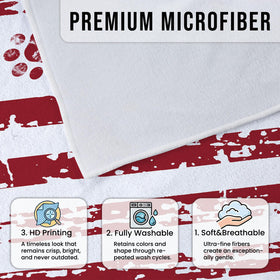 Cylanta patriotic seat cover shown as warm blanket option for cool days.