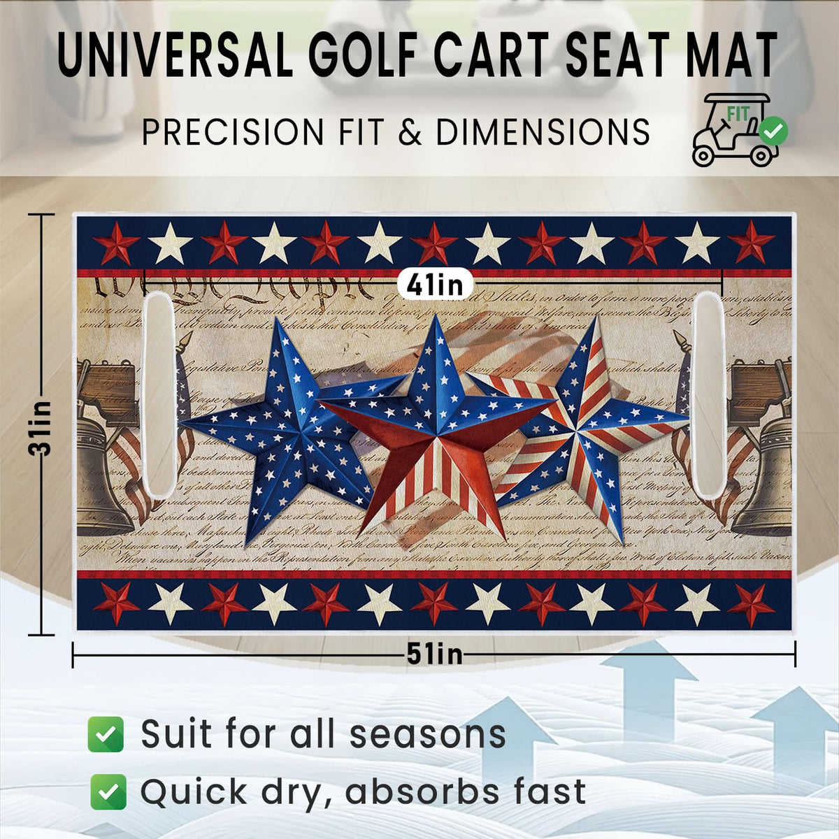 Cylanta universal-fit seat cover with armrest holes offers tool-free installation.