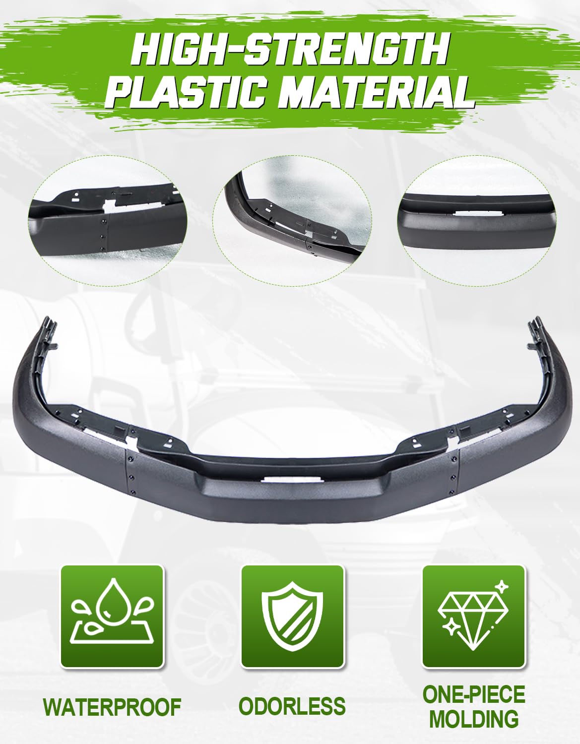 CYOOYC front lip shields the nose from mud and gravel during golf course drives.