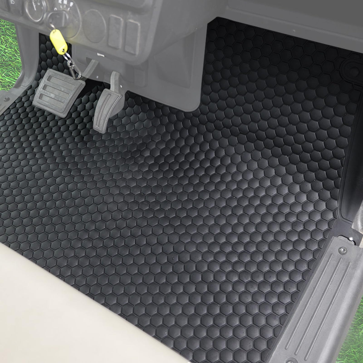 CYOOYC TPE floor mat full-coverage design traps dirt and moisture.