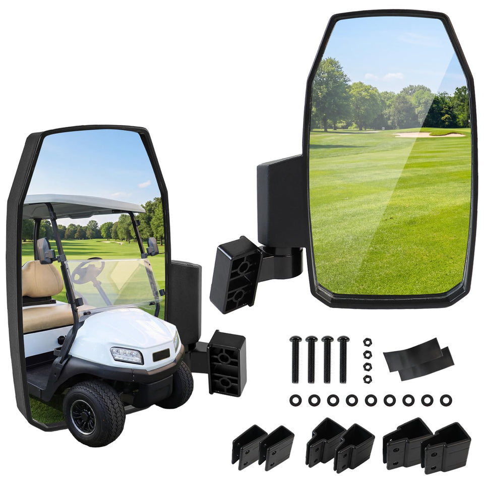 CYOOYC adjustable golf cart mirror shows 180-degree panorama for safer reversing.
